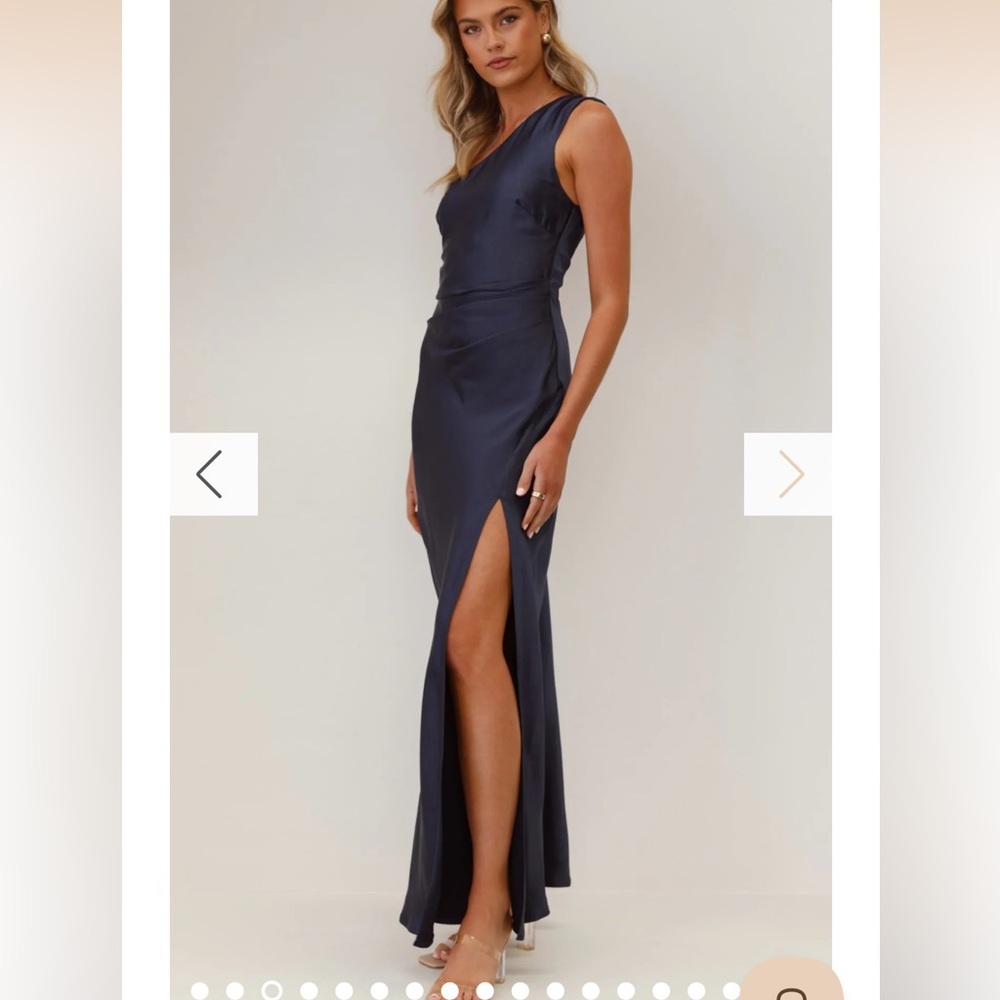 Billy J One Shoulder Navy Maxi Dress